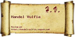 Handel Vulfia névjegykártya